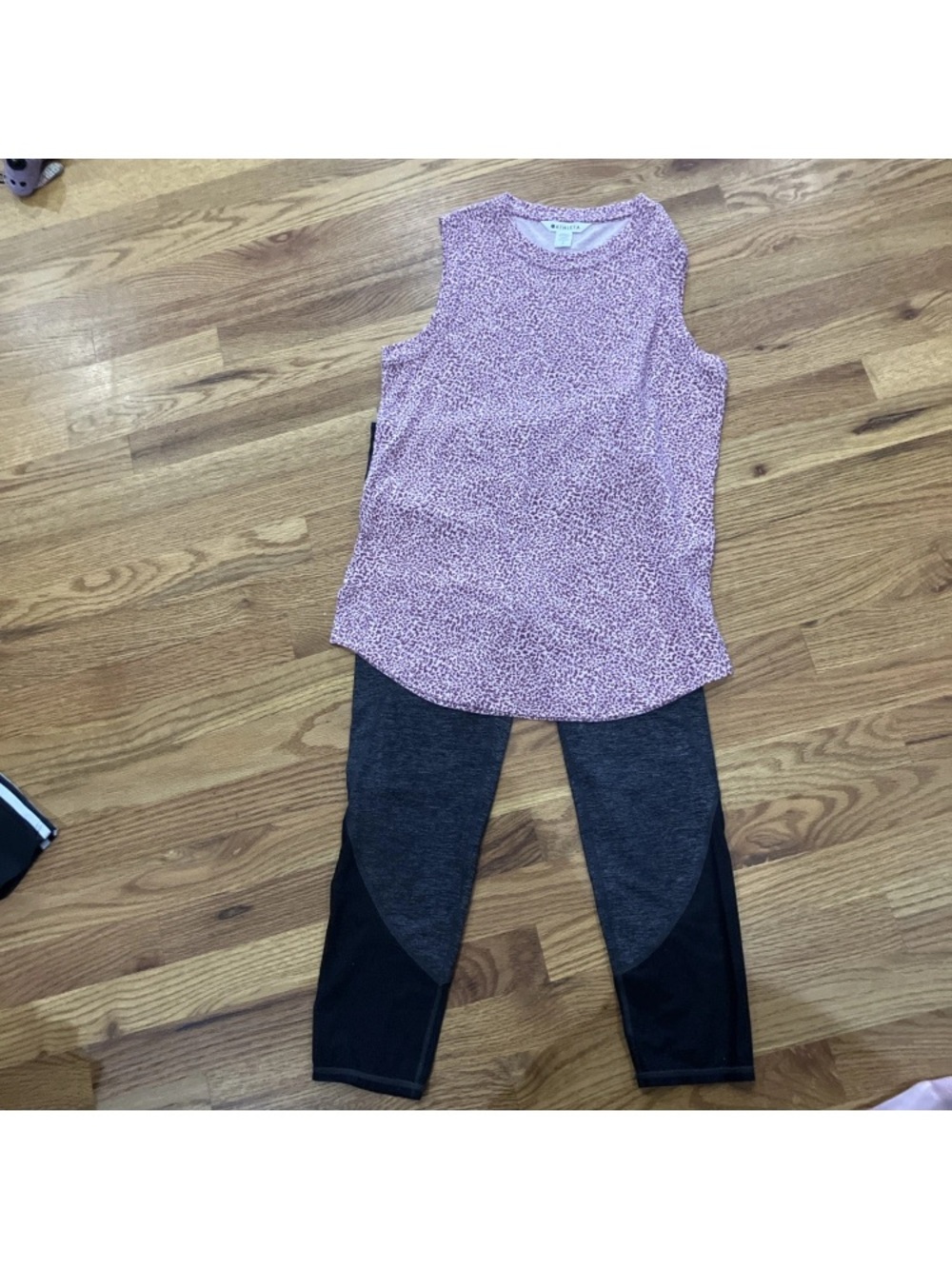 Athleta Pink Leopard Print Crewneck Tank